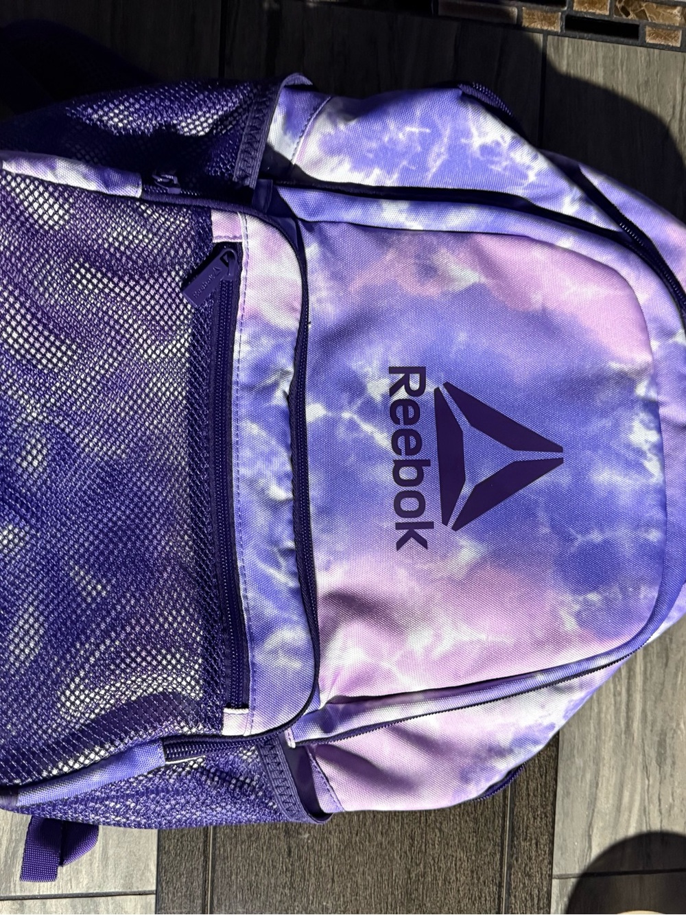 Reebok Purple Tie-Dye Logo Backpack